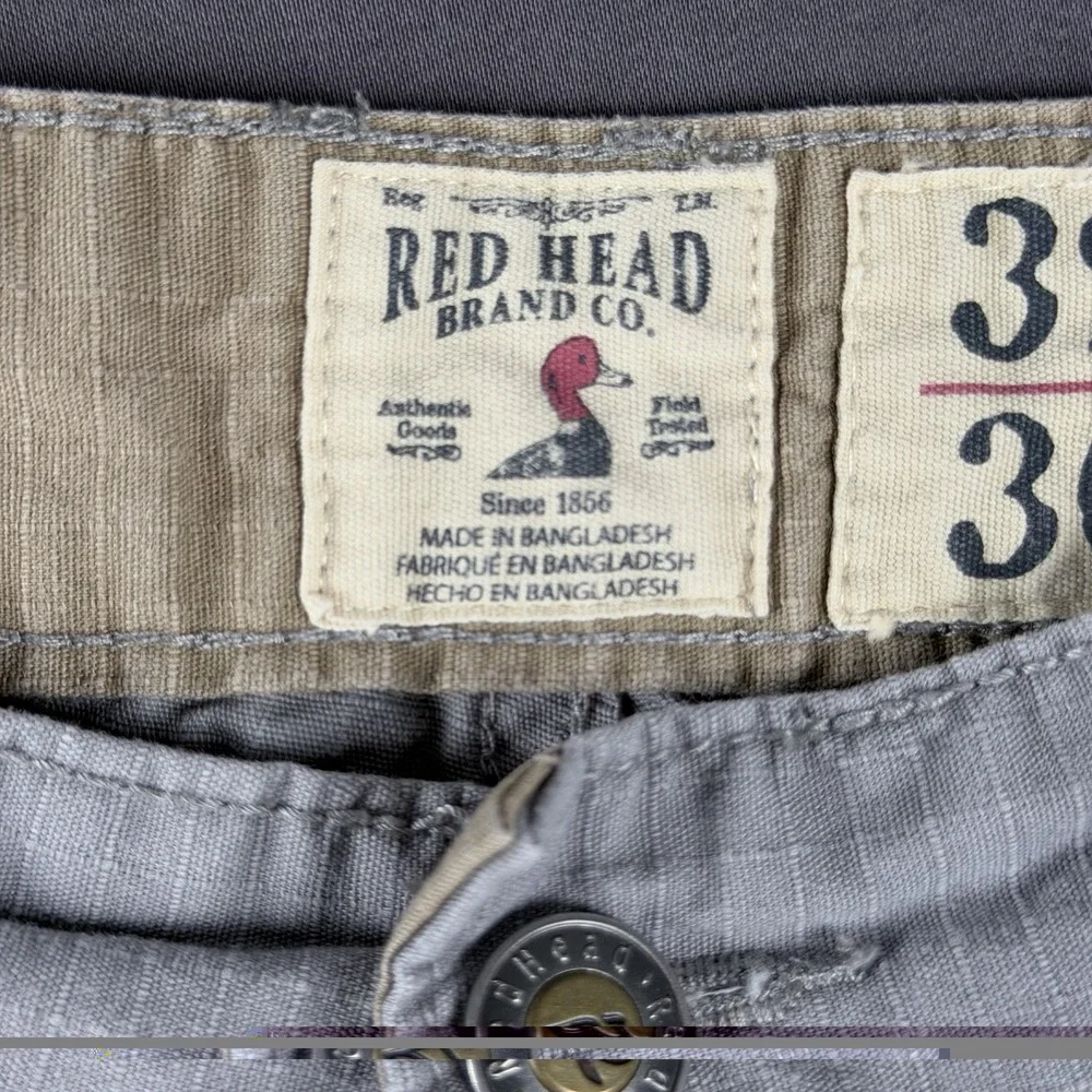 RedHead Brand Co. Men's Gray Ripstop Cotton Cargo Pants 32